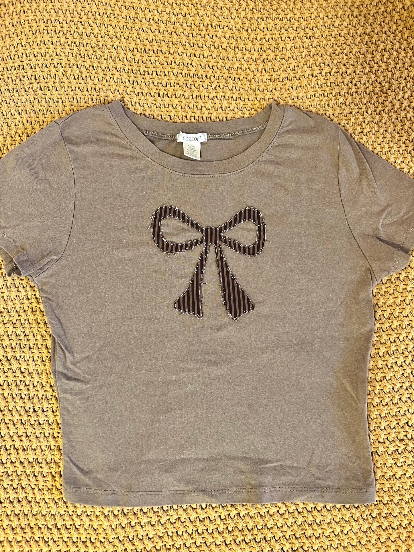 Brown Bow Baby Tee