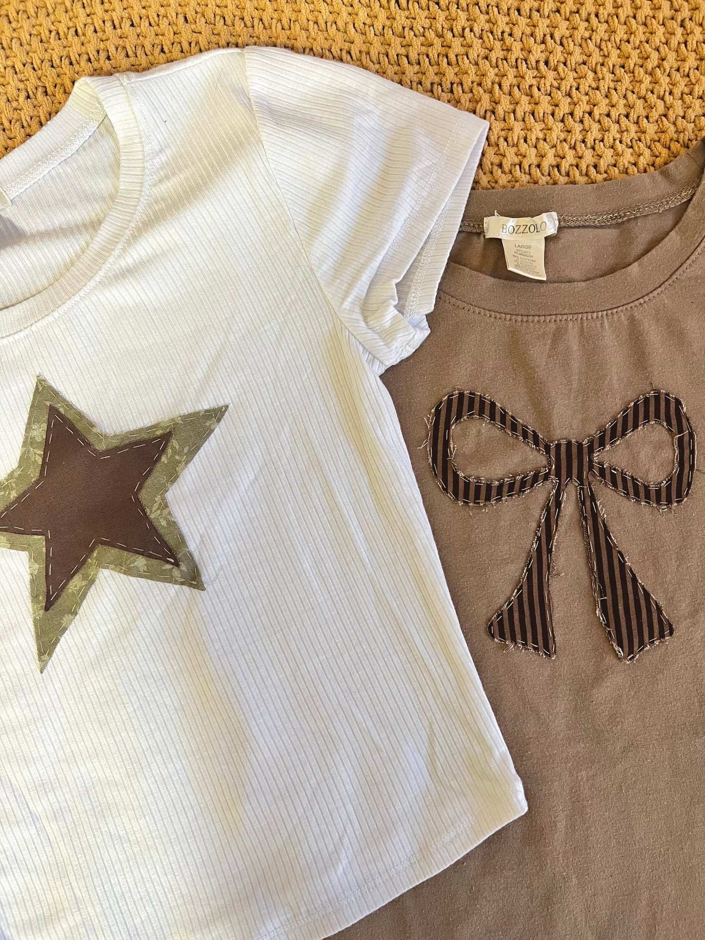 Brown Bow Baby Tee