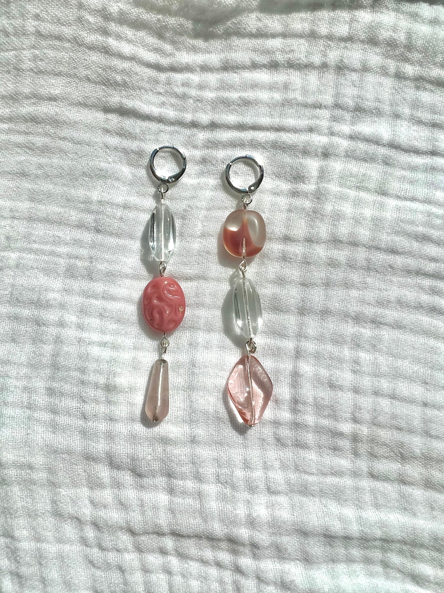 Chunky Bead Asymmetrical Earrings