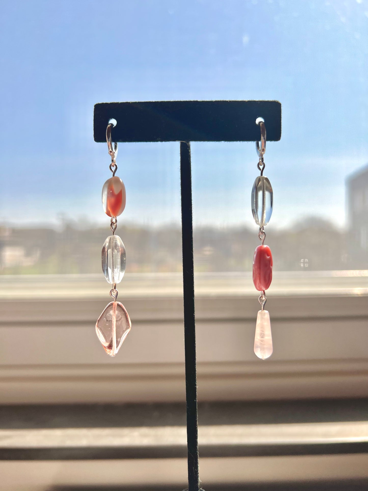 Chunky Bead Asymmetrical Earrings