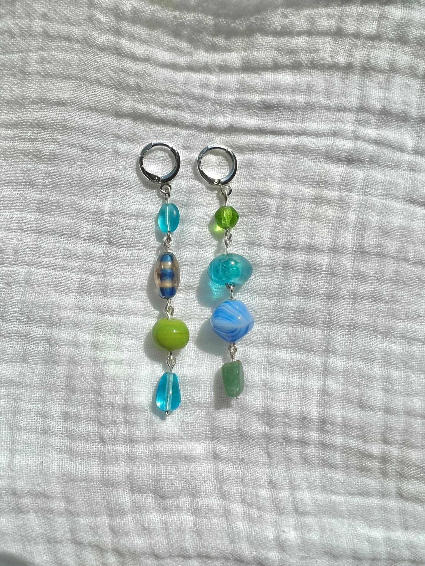 Chunky Bead Asymmetrical Earrings