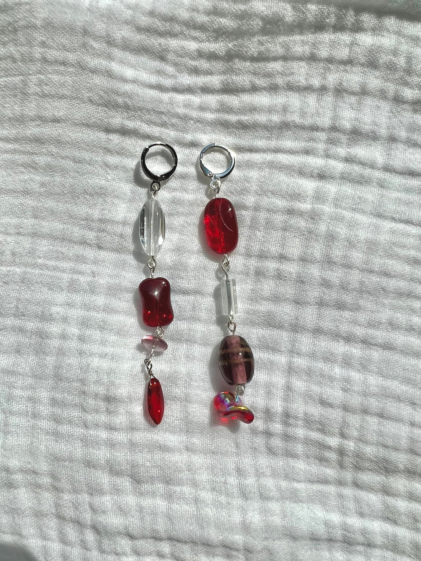 Chunky Bead Asymmetrical Earrings