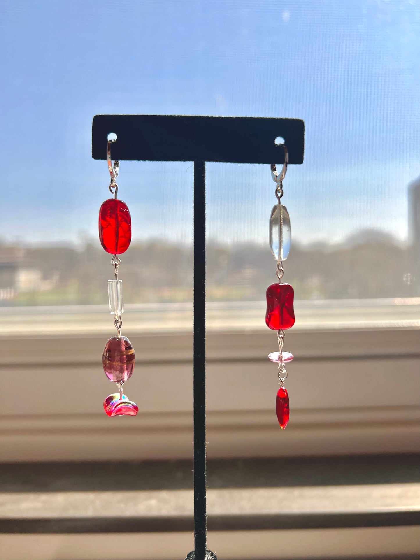 Chunky Bead Asymmetrical Earrings